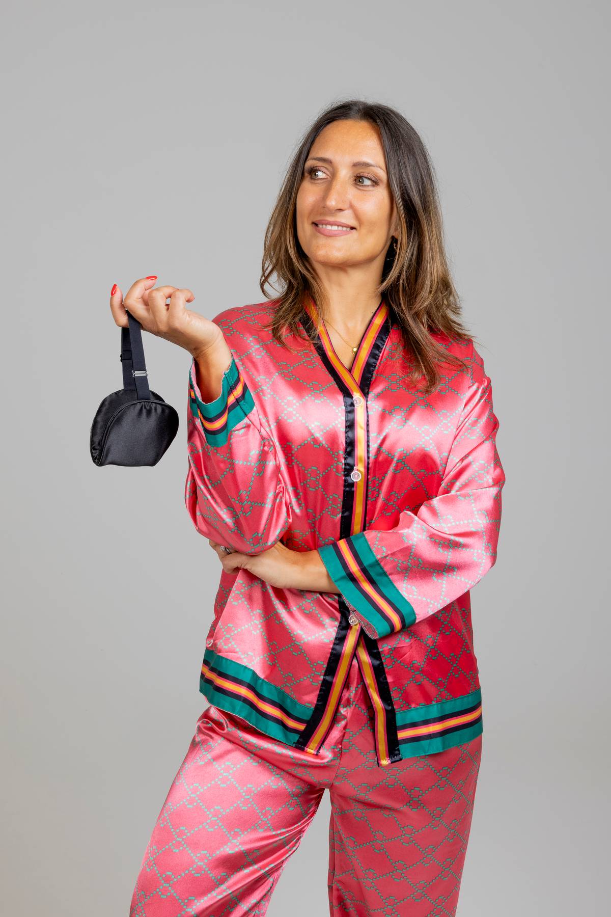 Faux Silk Long Sleeve Pyjamas Set