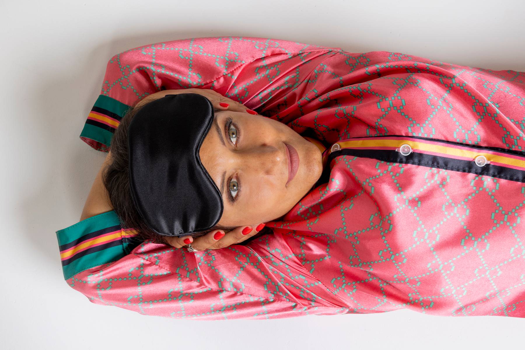 Faux Silk Long Sleeve Pyjamas Set